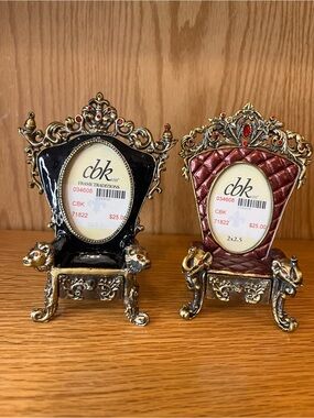 Vintage CBK Ltd "Frame Traditions" Ornate Chair Mini Picture Frames - Set of 2